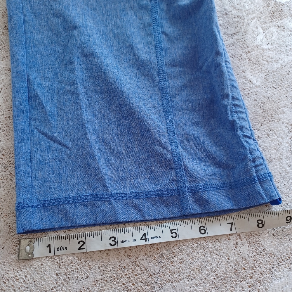 ATHLETA ALLEGRO CAPRI PANTS W/CINCHABLE LEGS SIZE 8 STYLE #405068 HEATHER BLUE - Picture 16 of 16